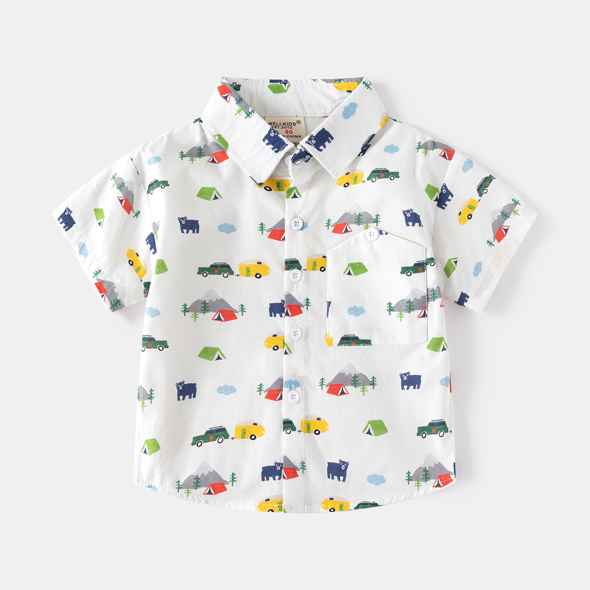 Baby Clothing Korea - 남아 프린트 셔츠 2025 여름옷 한국