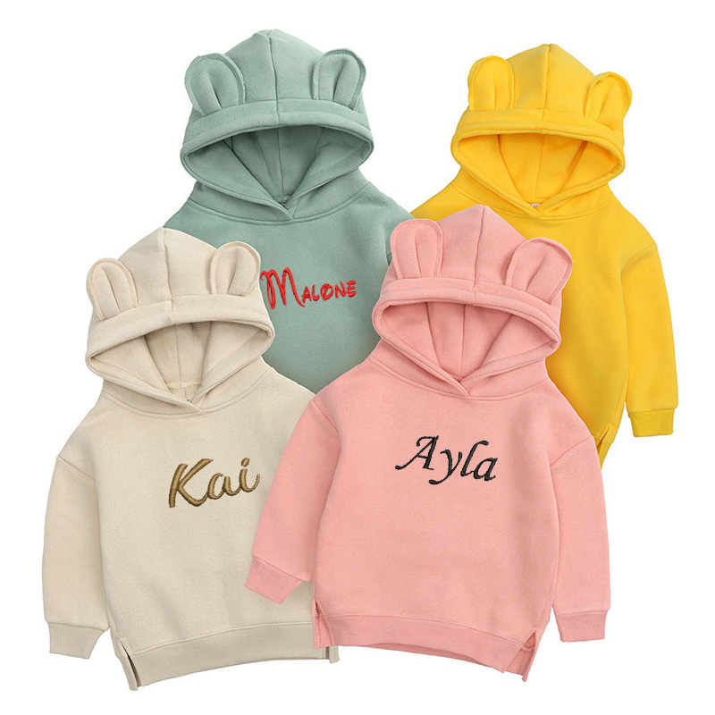 Baby Clothing Names - 개인화 된 자수 어린이 곰 까마귀