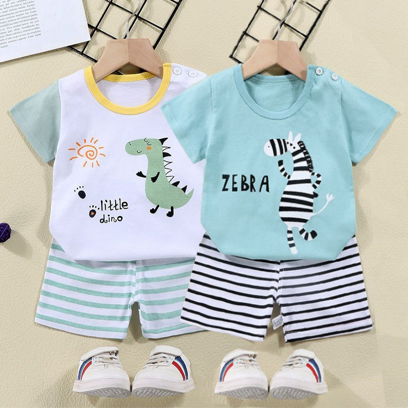 Baby Clothing Kit - 코튼 티셔츠 + 반바지 2 피스