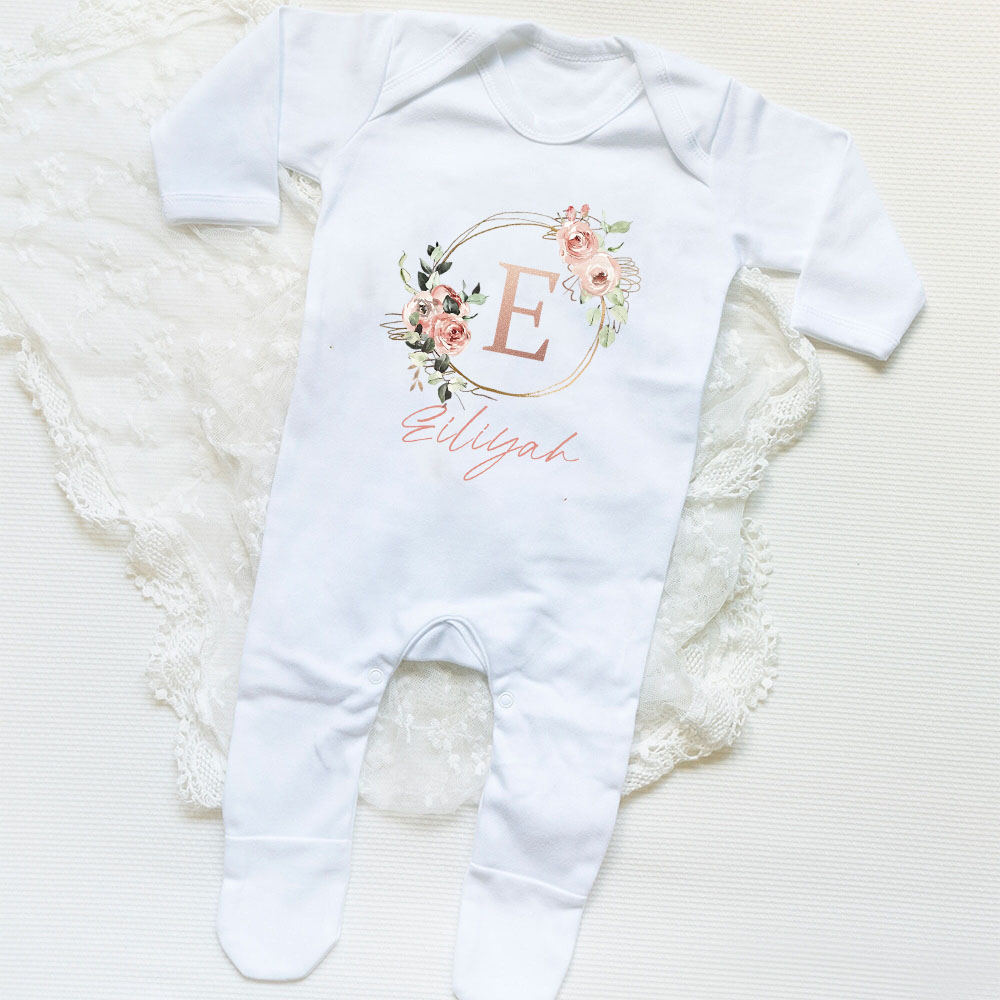 Baby Clothing Names - 맞춤형 아기 소녀 Sleepsuit 세계에 오신