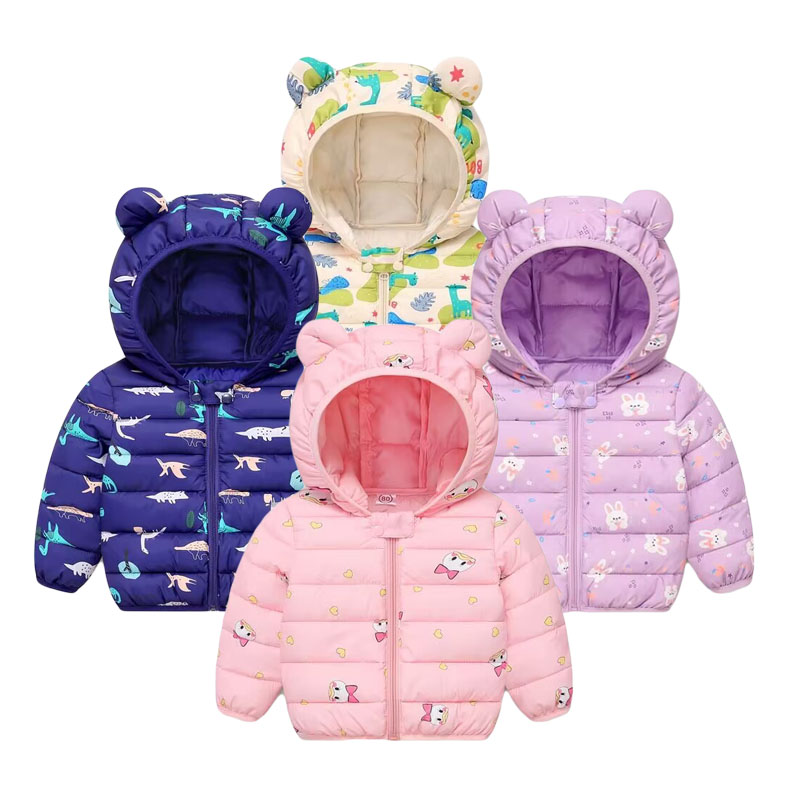 Baby Clothing Zipper - 어린이 면화 코트 아기 만화 다운