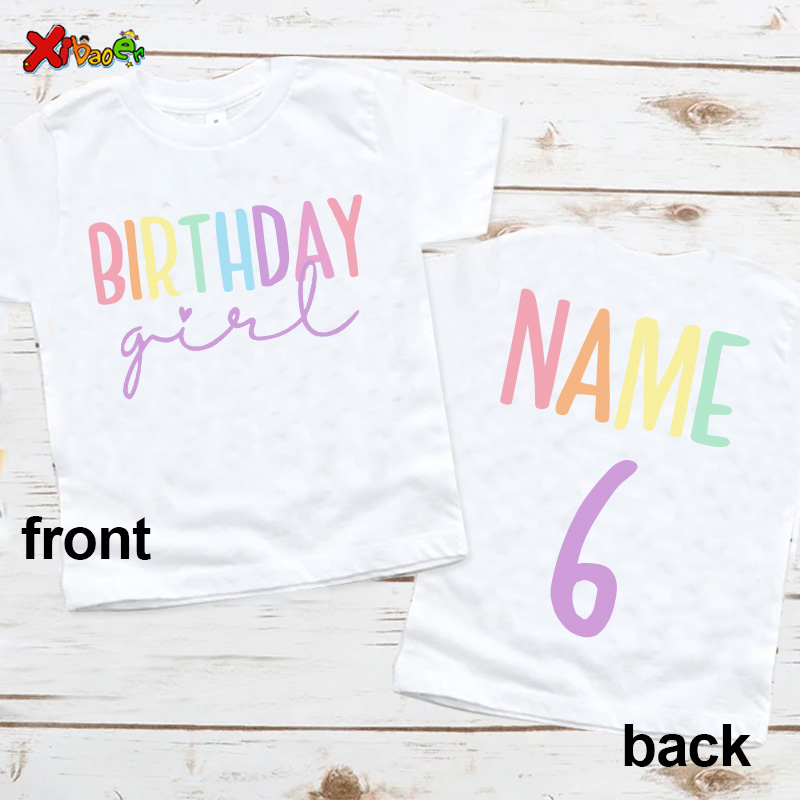 Baby Clothing Names - 생일 소녀 티셔츠 파티 의상, 맞춤형