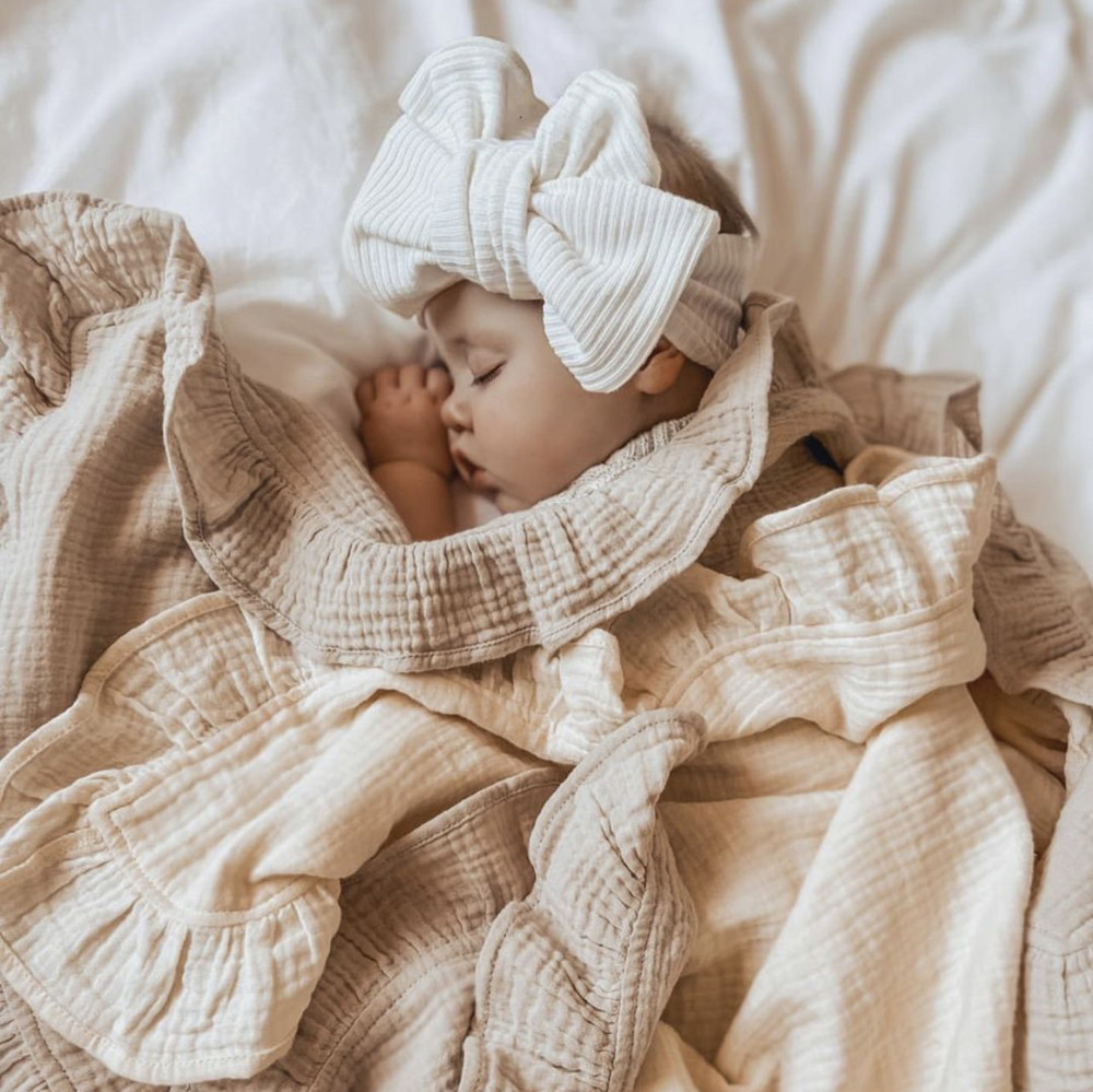INS Ruffled Muslin 아기 Swaddle  - Baby Clothing Organic Cotton 리뷰 및 가격