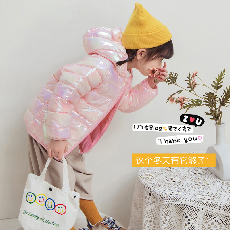 부드러운 표면 패브릭 후드 경량 다운 재킷 겨울 소녀  - Baby Clothing Zipper 리뷰 및 가격