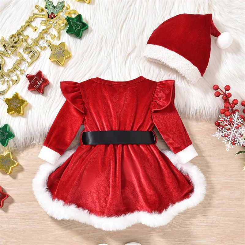 VISgogo 여아용 크리스마스 벨벳 롬퍼 원피스, 테 - Baby Xmas Clothing 리뷰 및 가격