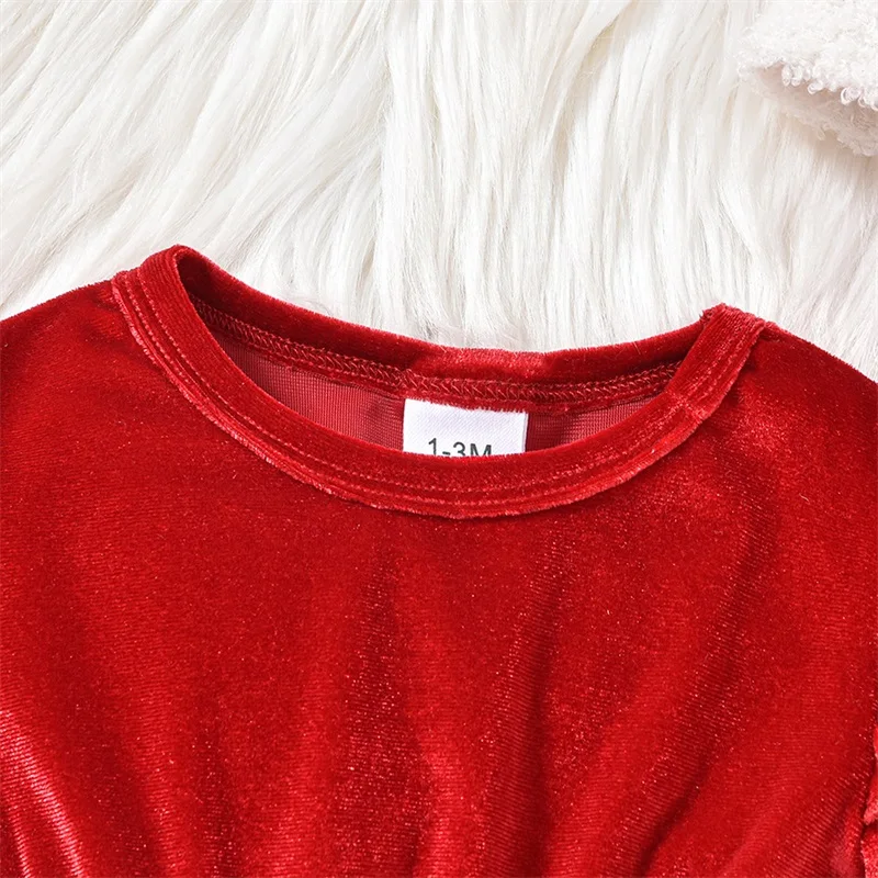 VISgogo 여아용 크리스마스 벨벳 롬퍼 원피스, 테 - Baby Xmas Clothing 리뷰 및 가격