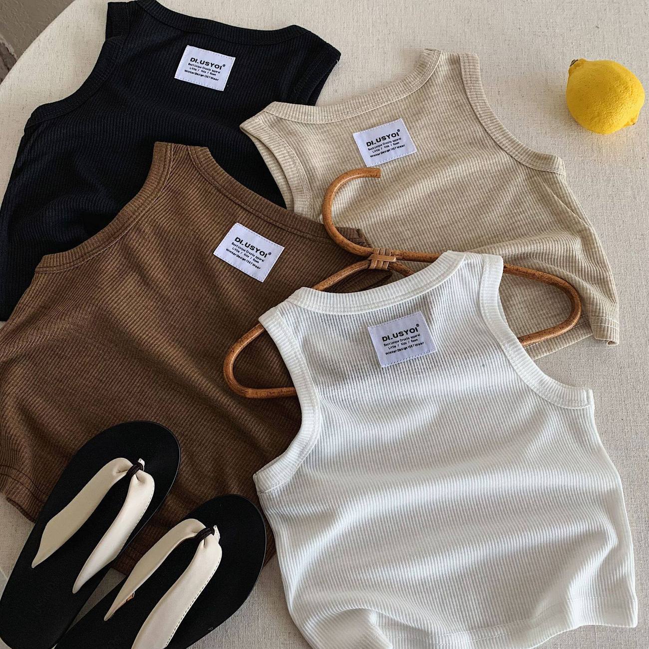 여름 신상 민소매 조끼 남아 여아 단색 한국 스타일 민 - Baby Clothing Korea 리뷰 및 가격