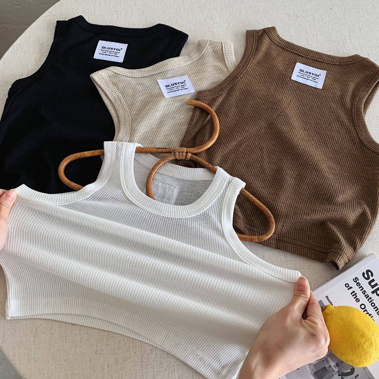 여름 신상 민소매 조끼 남아 여아 단색 한국 스타일 민 - Baby Clothing Korea 리뷰 및 가격