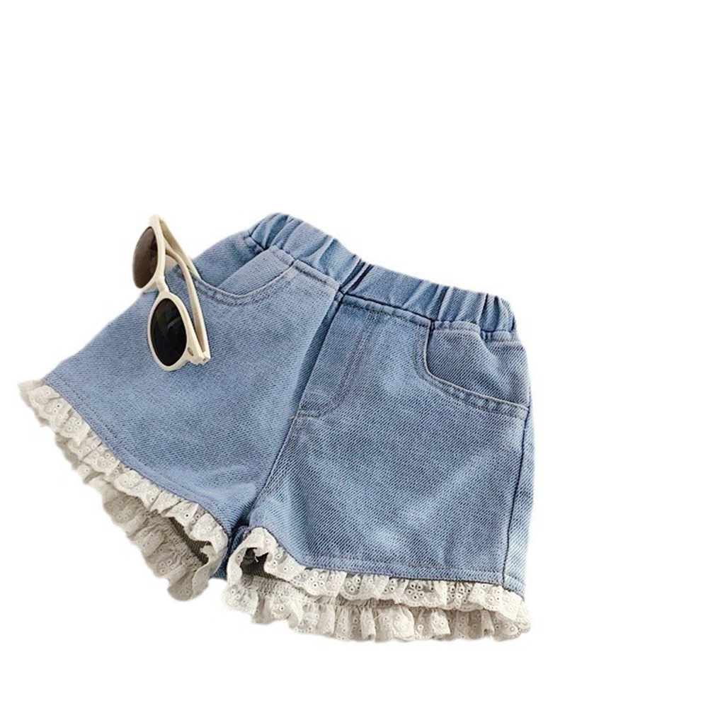 여름 소녀 데님 반바지 패션 탄성 허리 키즈 솔리드 바 - Baby Clothing Korea 리뷰 및 가격