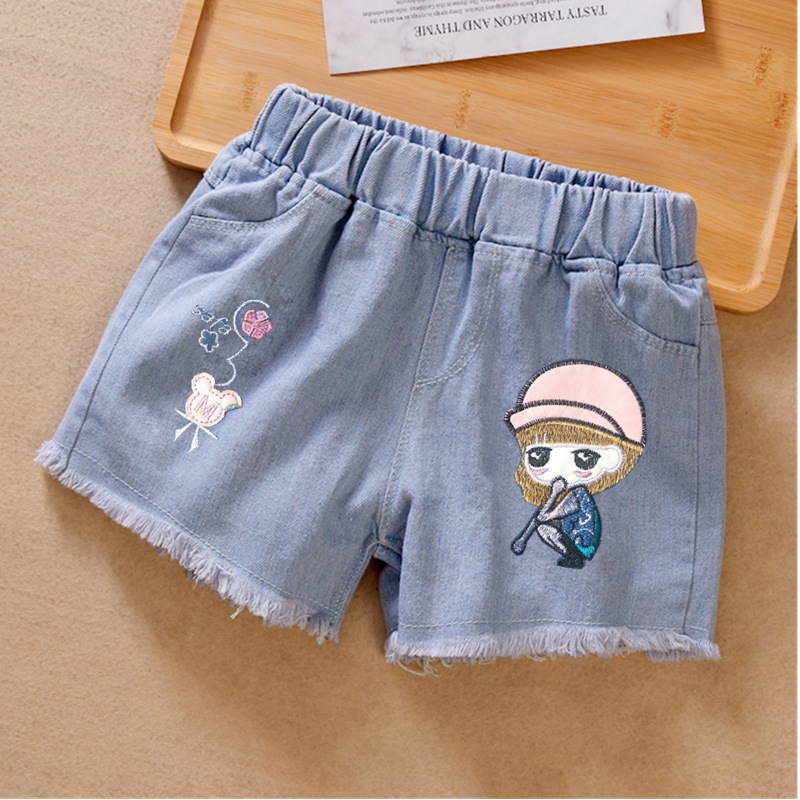여름 소녀 데님 반바지 패션 탄성 허리 키즈 솔리드 바 - Baby Clothing Korea 리뷰 및 가격