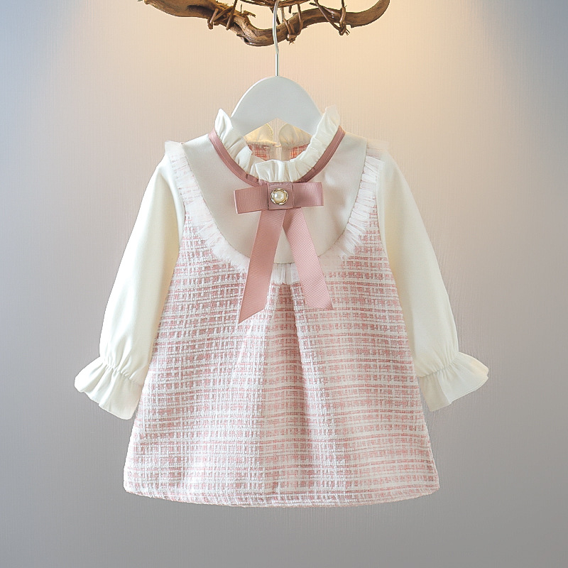 봄과 가을 새 여자 아기 체크무늬 드레스 한국식 아동용 - Baby Clothing Korea 리뷰 및 가격