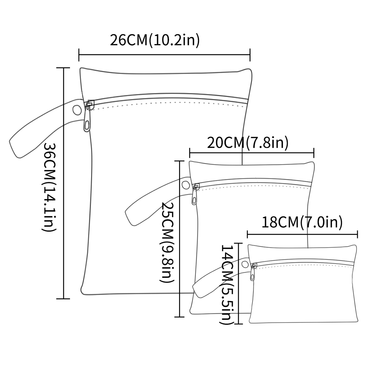 3Pcs/S 다른 크기 방수 젖은 가방 아기 천 기저귀 - Baby Clothing Kit 리뷰 및 가격