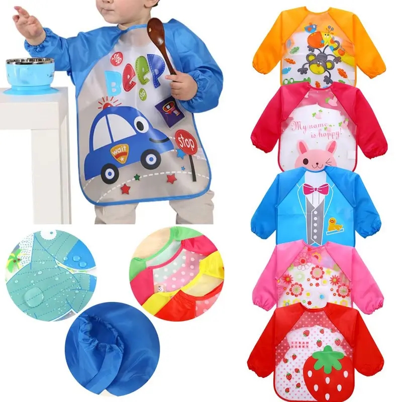 방수 EVA 전체 슬리브 아기 Bibs 어린이 앞치마  - Baby Clothing Kit 리뷰 및 가격