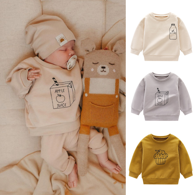 O-넥 밀크 프린트 스웨터, 가을 의류, 어린이 소녀, - Baby Clothing Organic Cotton 리뷰 및 가격
