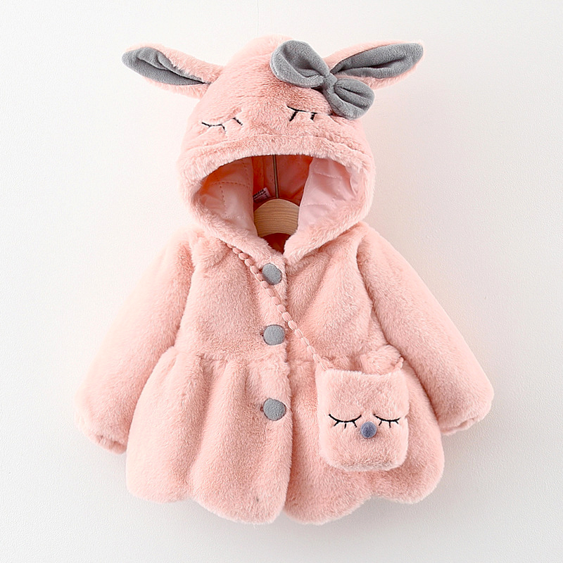 귀여운 토끼 귀 플러시 아기 자켓 크리스마스 달콤한 공 - Baby Xmas Clothing 리뷰 및 가격
