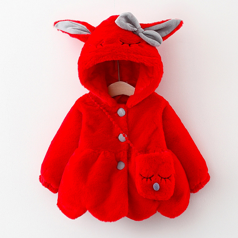 귀여운 토끼 귀 플러시 아기 자켓 크리스마스 달콤한 공 - Baby Xmas Clothing 리뷰 및 가격