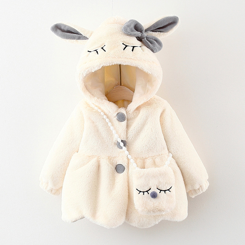 귀여운 토끼 귀 플러시 아기 자켓 크리스마스 달콤한 공 - Baby Xmas Clothing 리뷰 및 가격
