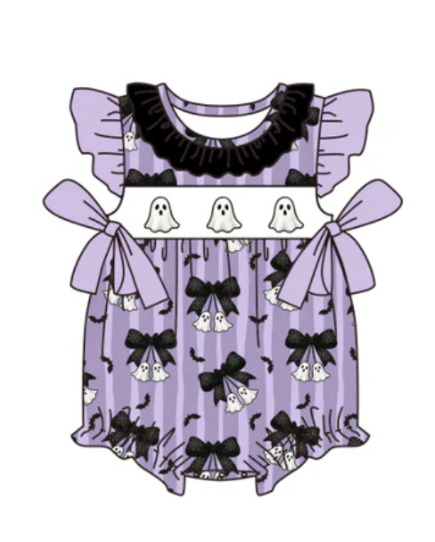 고품질 할로윈 아동복 보라색 유령 박쥐 프린트 아기 여 - Baby Clothing Names 리뷰 및 가격