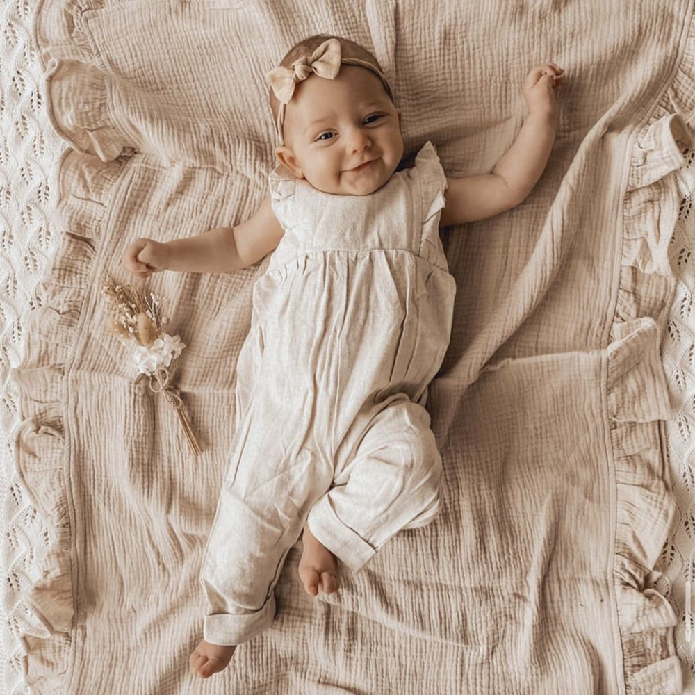 INS Ruffled Muslin 아기 Swaddle  - Baby Clothing Organic Cotton 리뷰 및 가격