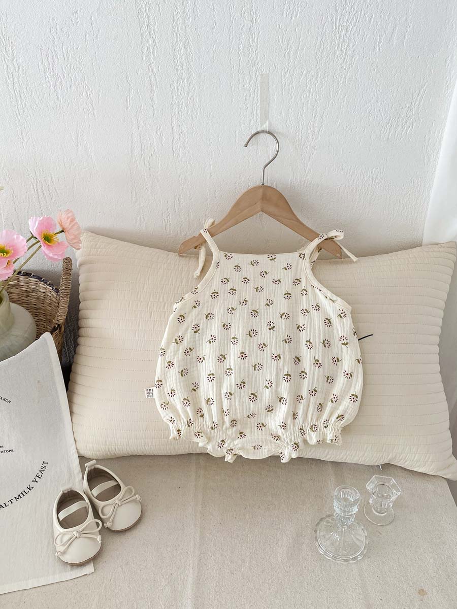 여름 아기 옷 한국 얇은 꽃무늬 슬링 리본 삼각형 점프 - Baby Clothing Korea 리뷰 및 가격
